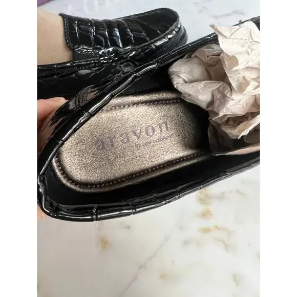 Aravon Whitney Alligator/Croc Faux Patent Leather Loafers - Picture 7 of 8